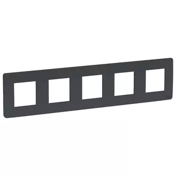 Рамка Schneider Electric Unica Studio 5-постовая Антрацит (NU201054)