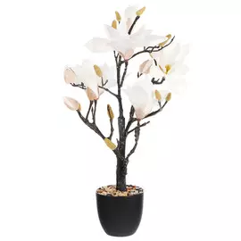 Растение искусственное Конэко-о белая магнолия в кашпо 57 см