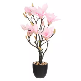 Растение искусственное Конэко-о розовая магнолия в кашпо 57 см