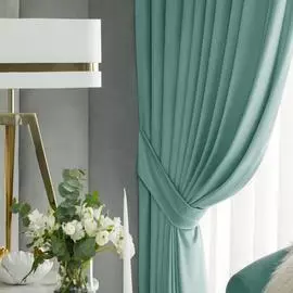 Комплект штор с подхватами Togas Алессио бирюзовые 260х275 см