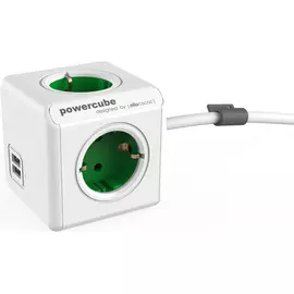 Разветвитель Allocacoc PowerCube Extended USB зеленый