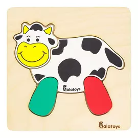 Развивающий пазл Alatoys Коровка 4 детали