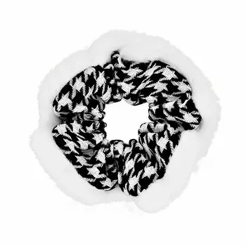 Резинка Lady Pink Material big чёрно-белая