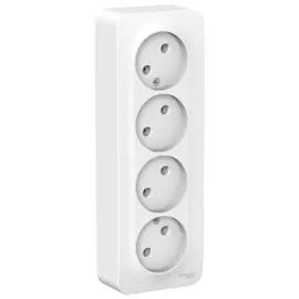Розетка четверная без заземления белый Schneider Electric