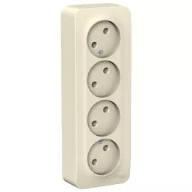 Розетка четверная без заземления молочн. Schneider Electric
