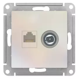 Розетка двойная Schneider Electric AtlasDesign RJ45 + TV жемчуг