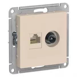 Розетка двойная Schneider Electric AtlasDesign RJ45 + TV бежевый