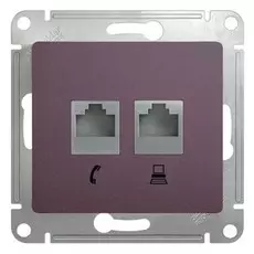 Розетка двойная Schneider Electric Glossa RJ45 + RJ11 сиреневый туман