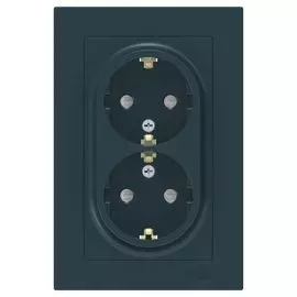 Розетка двойная Schneider Electric с/з с/ш 16а изумруд