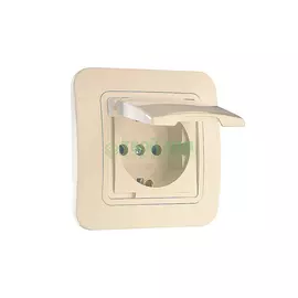 Розетка кабельного вывода Makel с крышкой крем