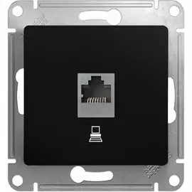 Розетка компьютерная Schneider Electric Glossa RJ45 антрацит