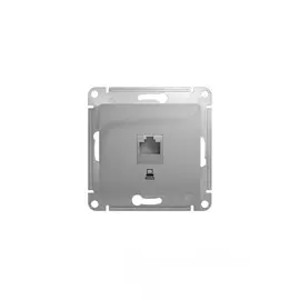 Розетка компьютерная Schneider Electric Glossa RJ45 алюминий