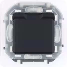 Розетка Legrand Inspiria 2К+З, цвет - антрацит, с крышкой
