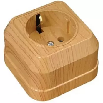 Розетка Makel с/з дуб накладная