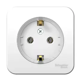 Розетка с заземлением компакт белый Schneider Electric