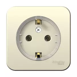 Розетка с заземлением компакт молочный Schneider Electric