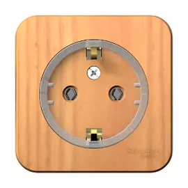 Розетка с заземлением компакт ясень Schneider Electric