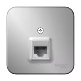 Розетка телефонная rj11 алюминий Schneider Electric