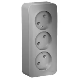 Розетка тройная без заземления алюминий Schneider Electric