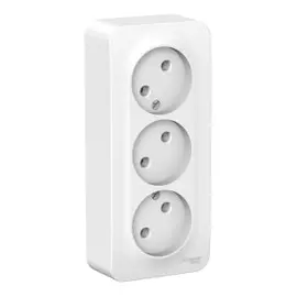 Розетка тройная без заземления белый Schneider Electric