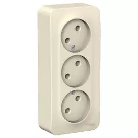 Розетка тройная без заземления молочный Schneider Electric