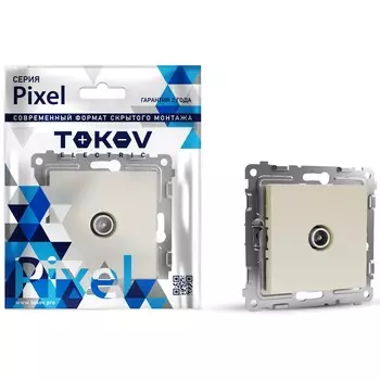 Розетка TV Tokov Electric Pixel проходная 4db бежевая