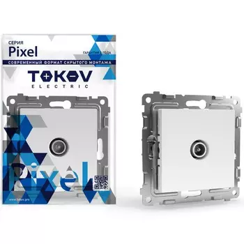 Розетка TV Tokov Electric Pixel проходная 4db белая