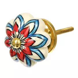 Ручка керамическая Blumen haus "лотос" белый