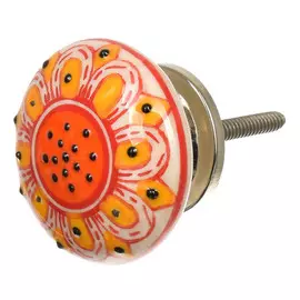 Ручка керамическая Blumen haus "подсолнух оранжевый"