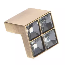 Ручка-кнопка с кристаллами Феникс-строй 2,4х2,4х2,2 мм античная бронза