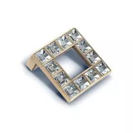 Ручка-кнопка с кристаллами Феникс-строй 5х5х2 см античная бронза