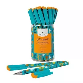 Ручка масляная Lorex Color explosion Cactus синяя 0,5 мм