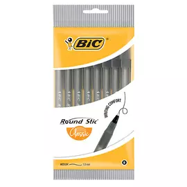 Ручка шариковая BIC Round Stic чёрная 8 шт