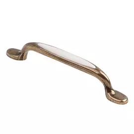 Ручка-скоба с фарфором Феникс-строй 13х1,4х2,4 см оксидированная бронза 9,6 см (SF09-10-96 OAB)