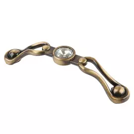 Ручка-скоба с кристаллами Феникс-строй 11,5х2х2,5 см античная бронза 9,6 см