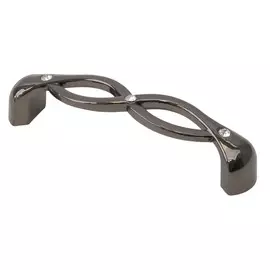 Ручка-скоба с кристаллами Феникс-строй 11х2,2х2,6 см черный хром 9,6 см