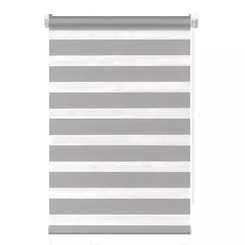 Рулонная штора FixLine Amigo Base День-Ночь серая 90х160 см