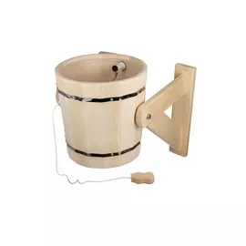 Русский душ Банные штучки 18 л, обливное устройство c пластиковой вставкой и наливным клапаном, липа, Таёжный