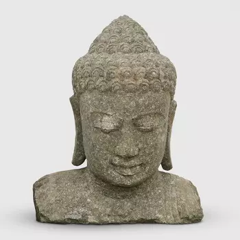 Садовая фигура Asia Style Бюст будды бежево-серая 80 см