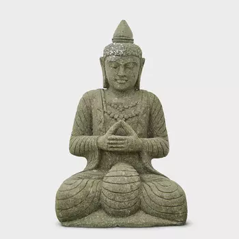 Садовая фигура Asia Style Сидящий Будда бежево-серая 90 см