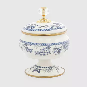 Сахарница Avsar Blue peony на ножке с крышкой 2 шт