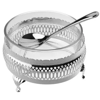Сахарница с ложкой Queen Anne 11 см посеребрение