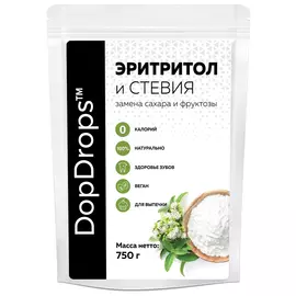 Сахарозаменитель DopDrops Эритритол и стевия 750 г