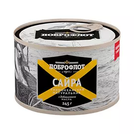 Сайра натуральная Доброфлот с добавление масла 245 г