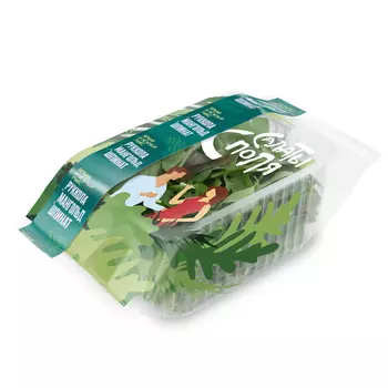 Салатная смесь Белая Дача Руккола мангольд и шпинат, 75 г