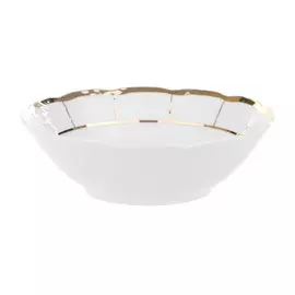 Салатник круглый 13 см; Менуэт, декор Отводка золото, золотые держатели Thun1794