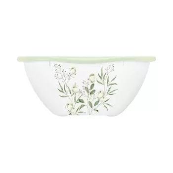 Салатник Phibo с крышкой и декором на корпусе белый 3 л