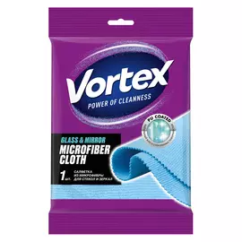 Салфетка для стекол и зеркал Vortex микрофибра