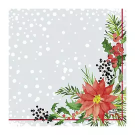Салфетки 3-сл Duni X-Mas Flowers 33х33 см