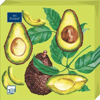 Салфетки Art bouquet бумажные авокадо 33х33 3сл 20л